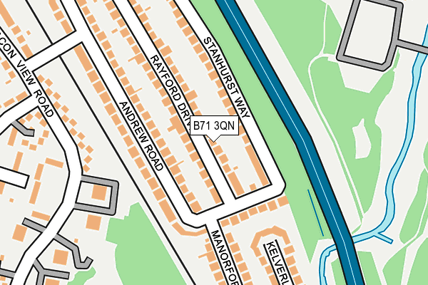 B71 3QN map - OS OpenMap – Local (Ordnance Survey)