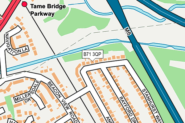 B71 3QP map - OS OpenMap – Local (Ordnance Survey)