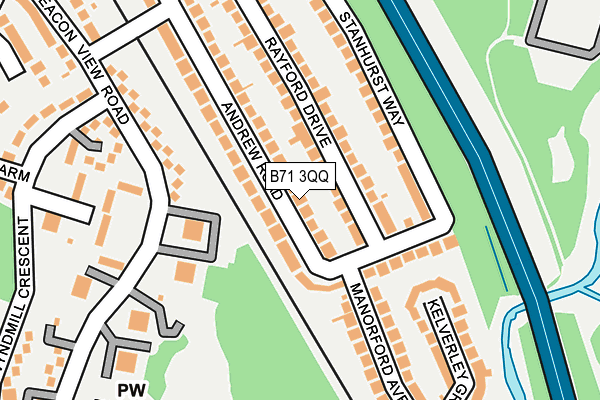 B71 3QQ map - OS OpenMap – Local (Ordnance Survey)