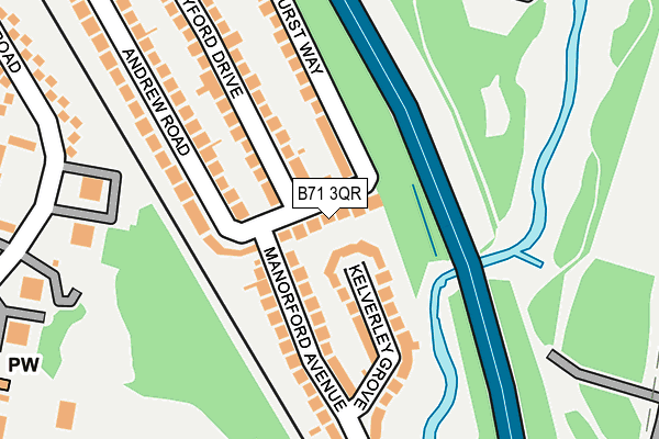 B71 3QR map - OS OpenMap – Local (Ordnance Survey)