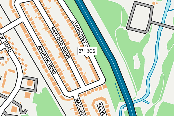 B71 3QS map - OS OpenMap – Local (Ordnance Survey)