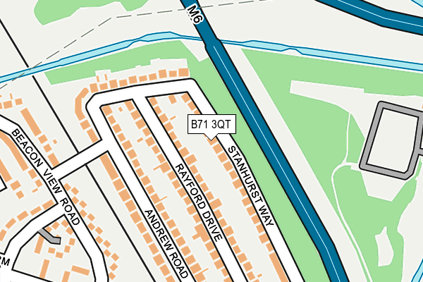 B71 3QT map - OS OpenMap – Local (Ordnance Survey)