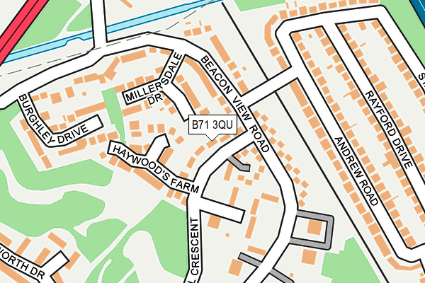 B71 3QU map - OS OpenMap – Local (Ordnance Survey)