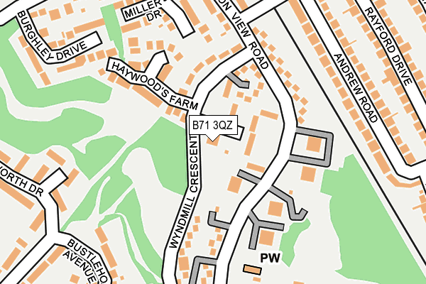 B71 3QZ map - OS OpenMap – Local (Ordnance Survey)