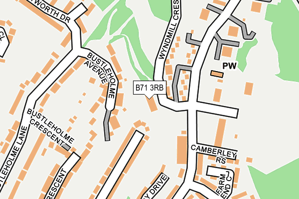 B71 3RB map - OS OpenMap – Local (Ordnance Survey)