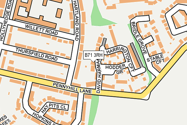 B71 3RH map - OS OpenMap – Local (Ordnance Survey)