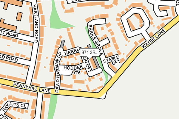 B71 3RJ map - OS OpenMap – Local (Ordnance Survey)