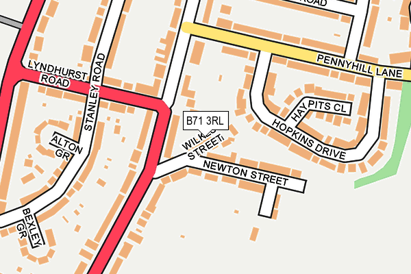 B71 3RL map - OS OpenMap – Local (Ordnance Survey)