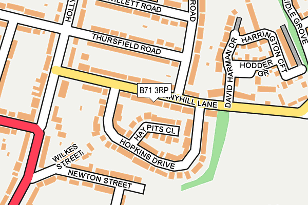 B71 3RP map - OS OpenMap – Local (Ordnance Survey)