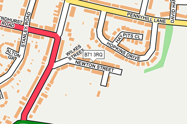 B71 3RQ map - OS OpenMap – Local (Ordnance Survey)