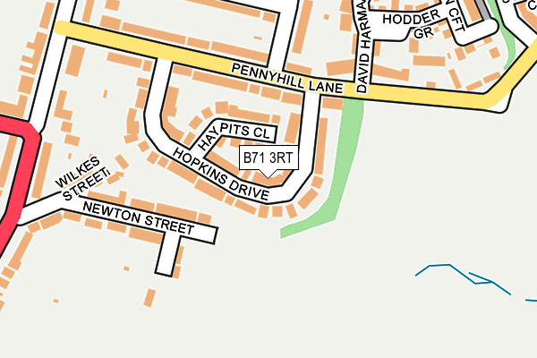 B71 3RT map - OS OpenMap – Local (Ordnance Survey)