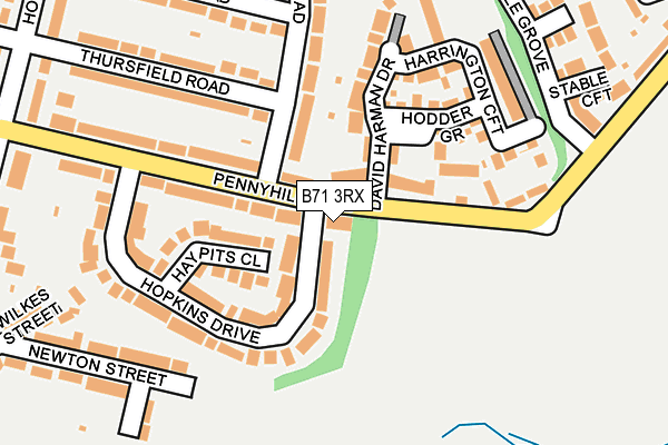 B71 3RX map - OS OpenMap – Local (Ordnance Survey)