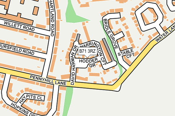 B71 3RZ map - OS OpenMap – Local (Ordnance Survey)