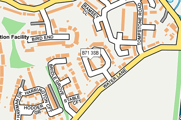 B71 3SB map - OS OpenMap – Local (Ordnance Survey)