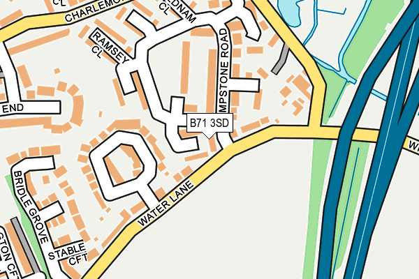 B71 3SD map - OS OpenMap – Local (Ordnance Survey)