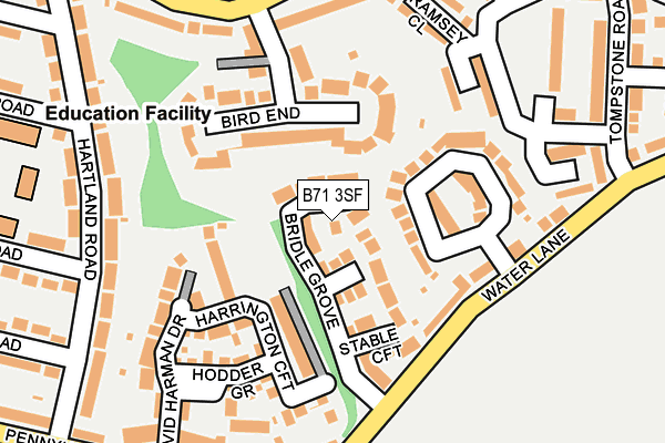 B71 3SF map - OS OpenMap – Local (Ordnance Survey)