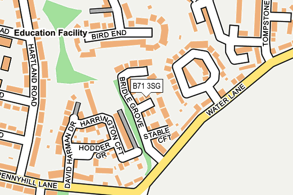 B71 3SG map - OS OpenMap – Local (Ordnance Survey)