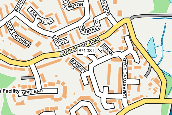 B71 3SJ map - OS OpenMap – Local (Ordnance Survey)