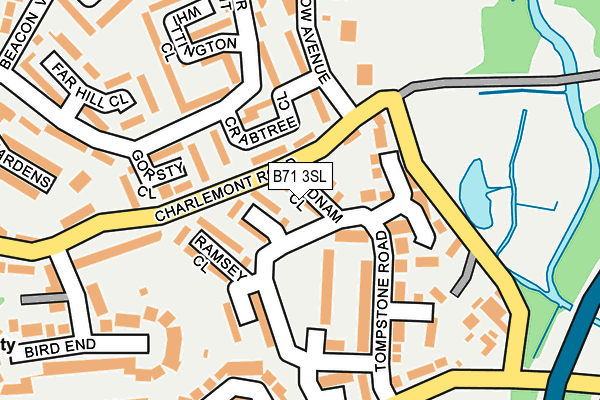 B71 3SL map - OS OpenMap – Local (Ordnance Survey)