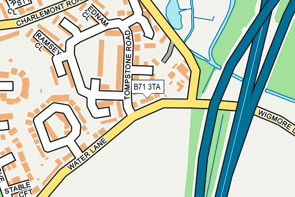 B71 3TA map - OS OpenMap – Local (Ordnance Survey)