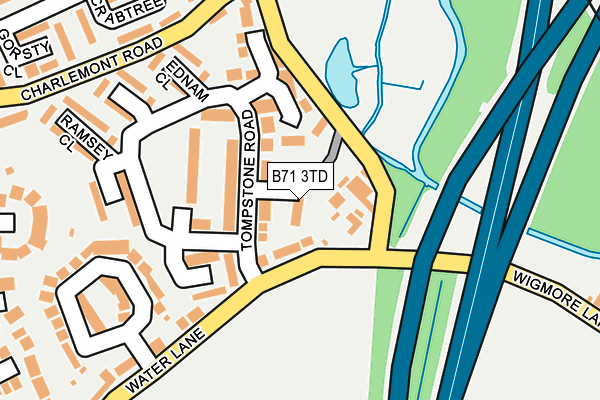 B71 3TD map - OS OpenMap – Local (Ordnance Survey)