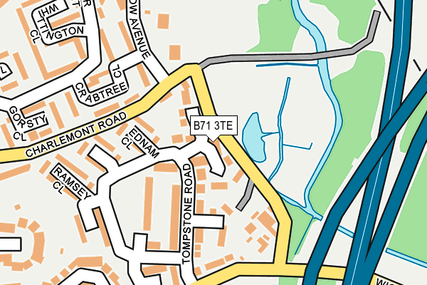 B71 3TE map - OS OpenMap – Local (Ordnance Survey)