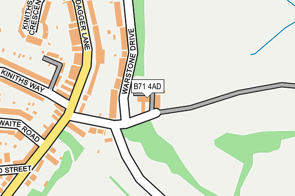 B71 4AD map - OS OpenMap – Local (Ordnance Survey)