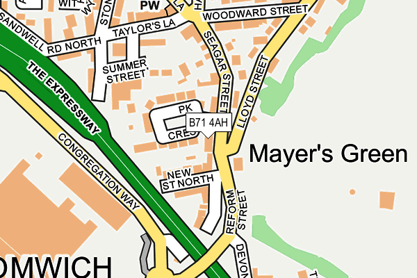 B71 4AH map - OS OpenMap – Local (Ordnance Survey)