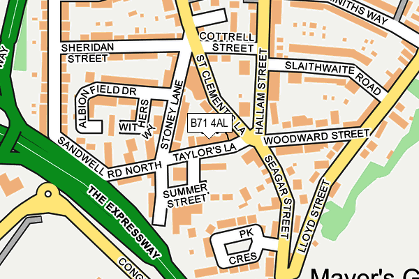B71 4AL map - OS OpenMap – Local (Ordnance Survey)