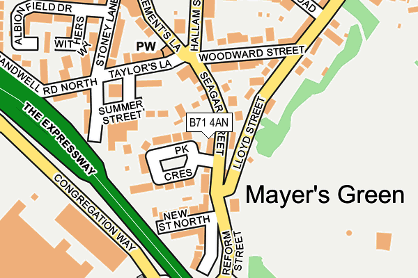 B71 4AN map - OS OpenMap – Local (Ordnance Survey)