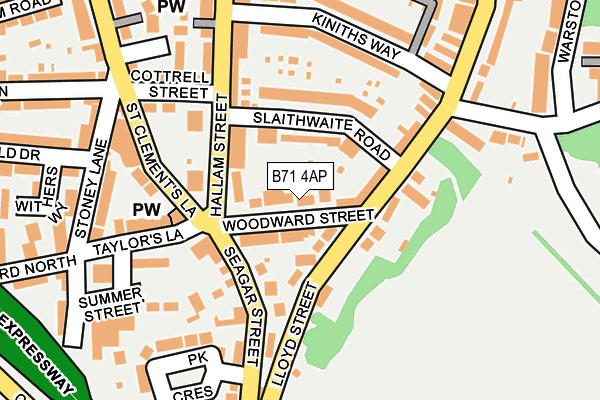 B71 4AP map - OS OpenMap – Local (Ordnance Survey)