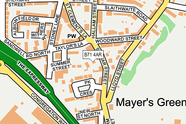 B71 4AR map - OS OpenMap – Local (Ordnance Survey)