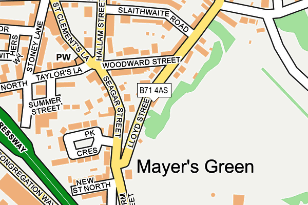 B71 4AS map - OS OpenMap – Local (Ordnance Survey)