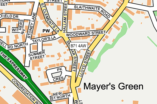 B71 4AW map - OS OpenMap – Local (Ordnance Survey)