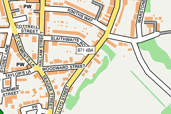 B71 4BA map - OS OpenMap – Local (Ordnance Survey)