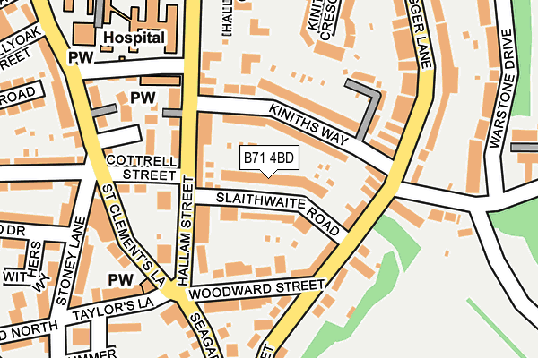 B71 4BD map - OS OpenMap – Local (Ordnance Survey)