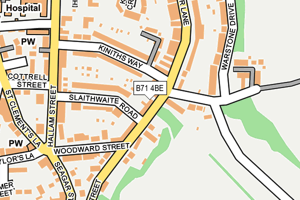 B71 4BE map - OS OpenMap – Local (Ordnance Survey)