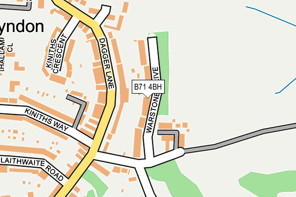 B71 4BH map - OS OpenMap – Local (Ordnance Survey)