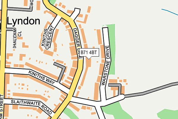 B71 4BT map - OS OpenMap – Local (Ordnance Survey)