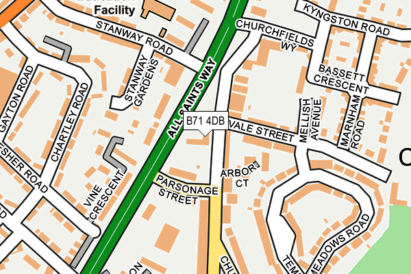 B71 4DB map - OS OpenMap – Local (Ordnance Survey)