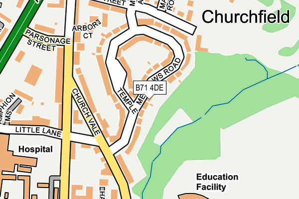 B71 4DE map - OS OpenMap – Local (Ordnance Survey)