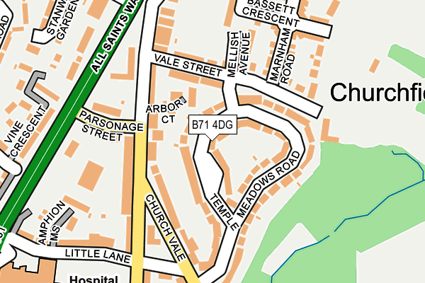 B71 4DG map - OS OpenMap – Local (Ordnance Survey)