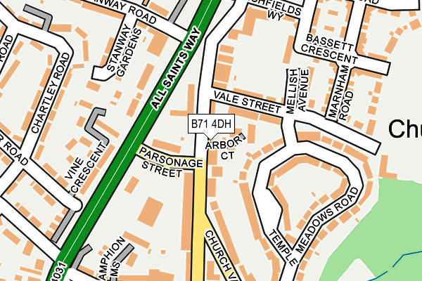 B71 4DH map - OS OpenMap – Local (Ordnance Survey)