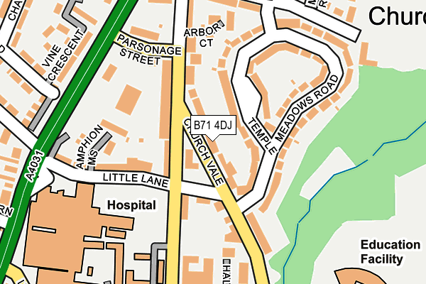 B71 4DJ map - OS OpenMap – Local (Ordnance Survey)