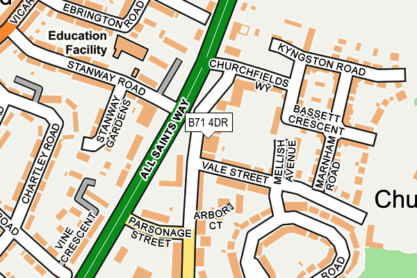 B71 4DR map - OS OpenMap – Local (Ordnance Survey)