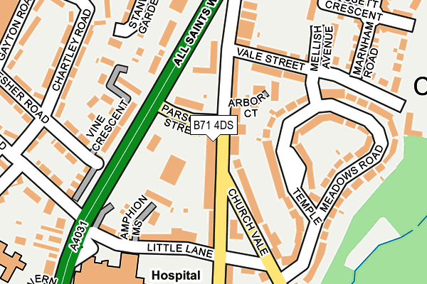 B71 4DS map - OS OpenMap – Local (Ordnance Survey)