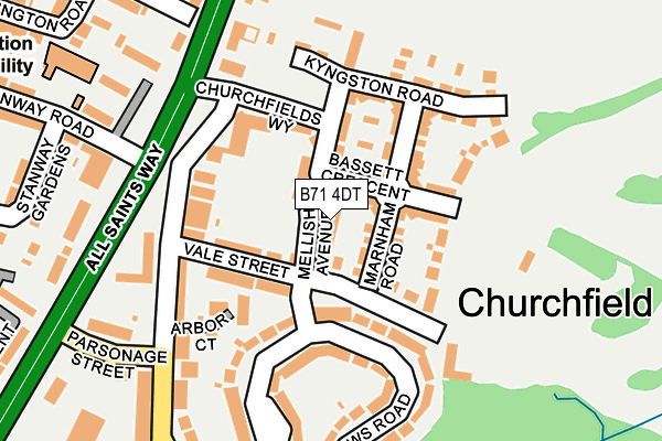 B71 4DT map - OS OpenMap – Local (Ordnance Survey)