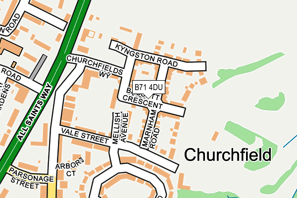 B71 4DU map - OS OpenMap – Local (Ordnance Survey)