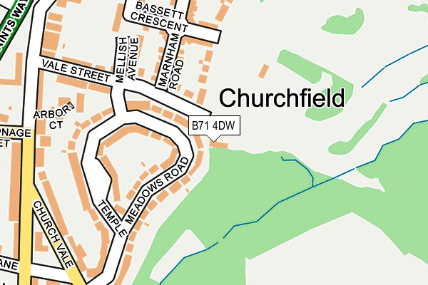 B71 4DW map - OS OpenMap – Local (Ordnance Survey)