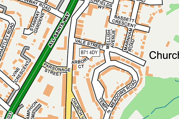 B71 4DY map - OS OpenMap – Local (Ordnance Survey)